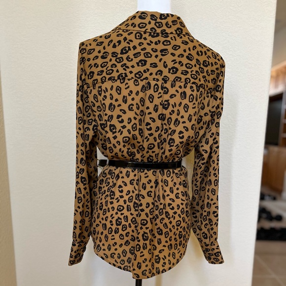 NWOT Who What Wear Leopard Print Blouse - Picture 4 of 7